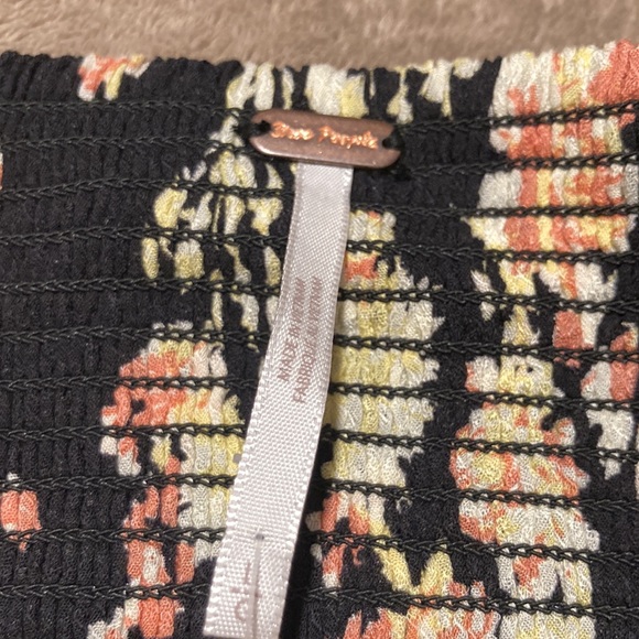 Free People Hilary Floral Print Long Puffed Sleeve Tie Back Smocked - Picture 12 of 16